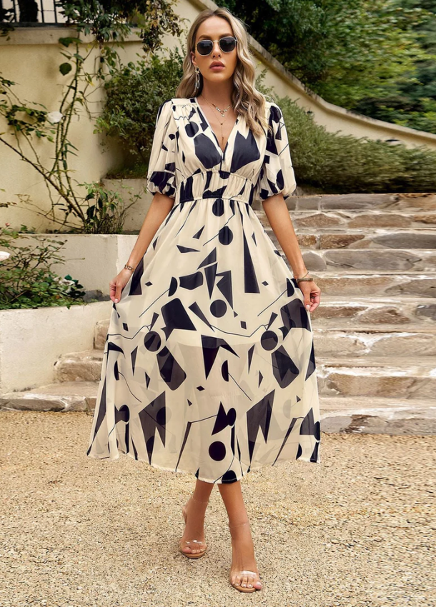 Astella | Flattering Floral Midi Dress