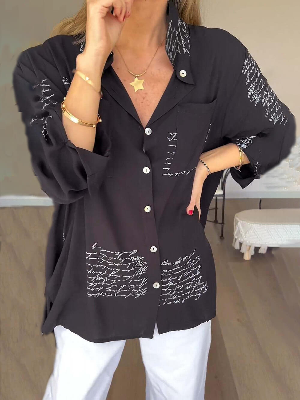 Lyanah | Elegant Long Sleeve Shirt