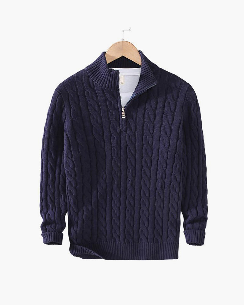 Weston Zipped Cable Sweater