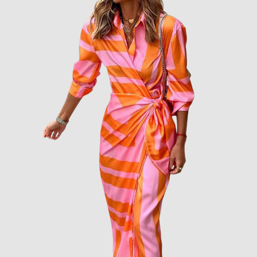 Cecilia™ Elegant Striped Dress