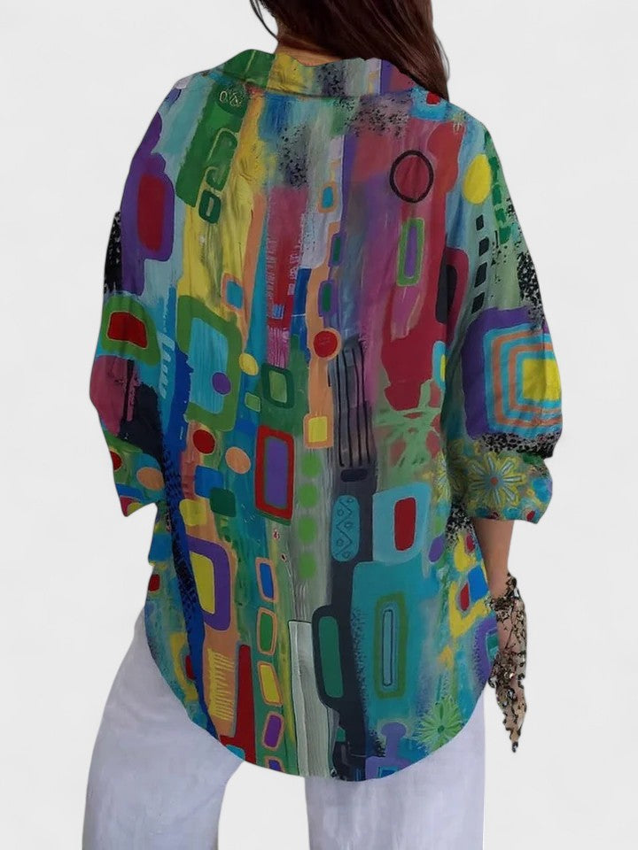 Rose™ | Elegant Geometric Pattern Blouse