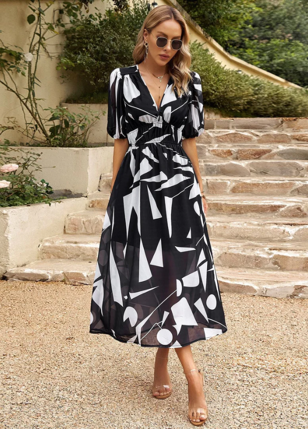 Astella | Flattering Floral Midi Dress