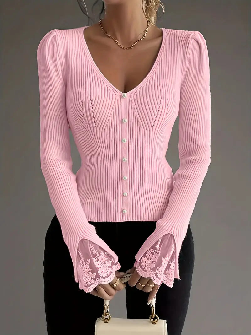 Skylar | Ribbed V-Neck Top