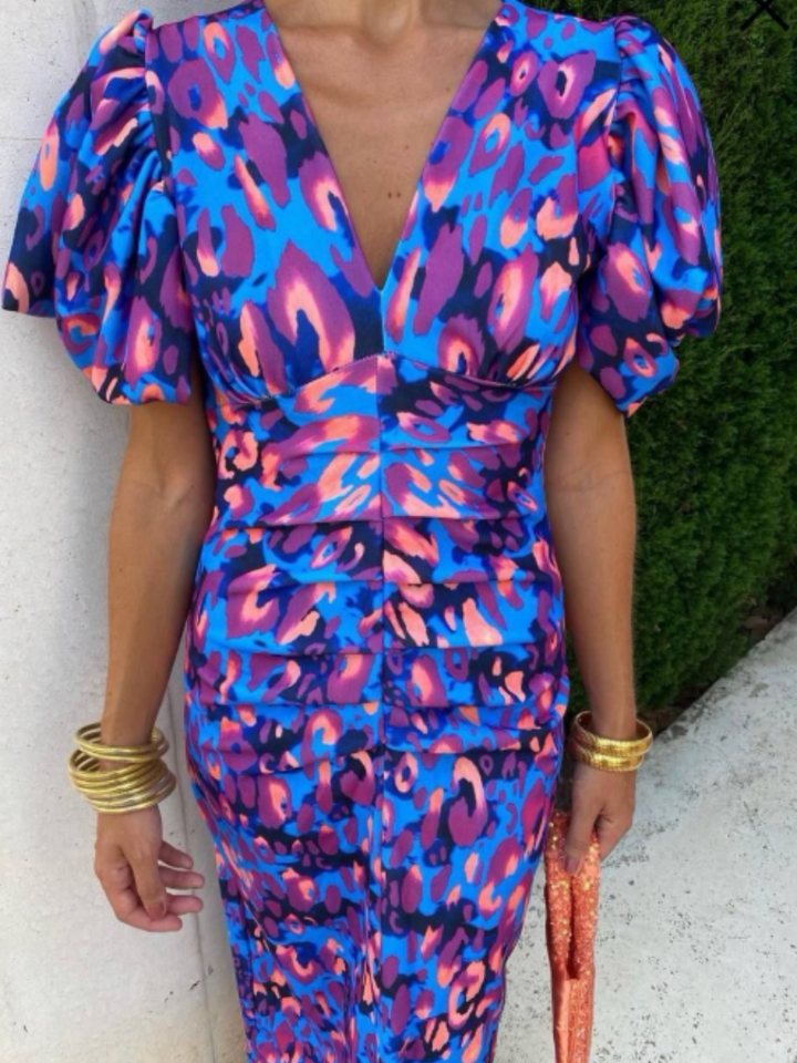 Amelia™ | Vivid Pleated Midi Dress