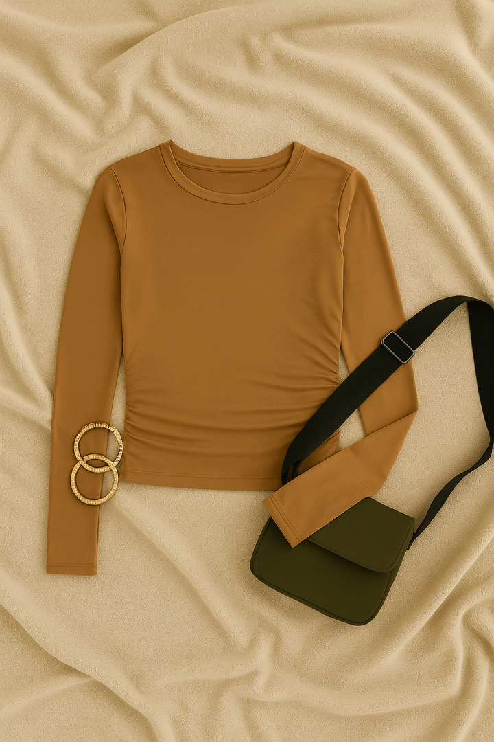 Women Long Sleeve Top – Crew Neck Street Style, Slim & Stretchy
