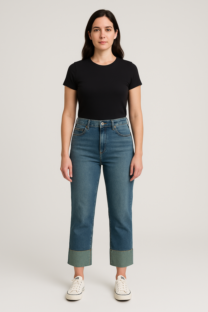 Women’s Jeans – Korean Color Block Look, Slimming & Versatile