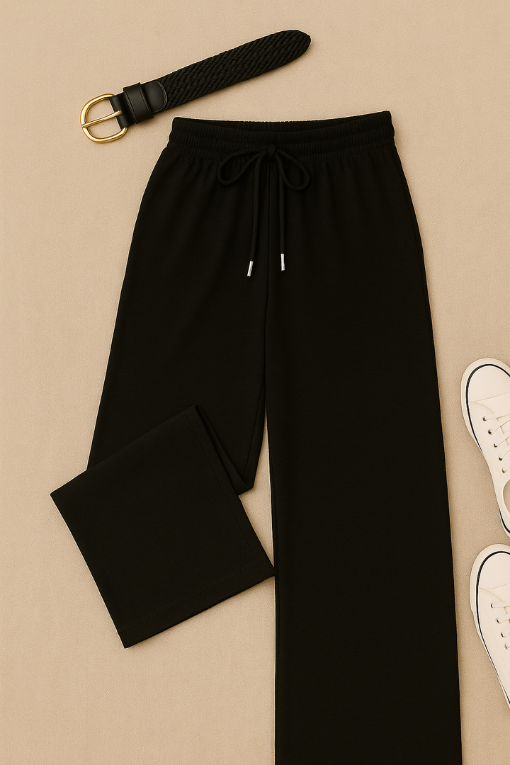 Women’s Pants – Floor-Length Look, High-Waisted & Relaxed
