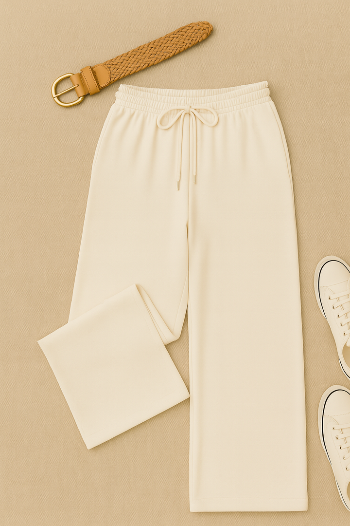 Women’s Pants – Floor-Length Look, High-Waisted & Relaxed