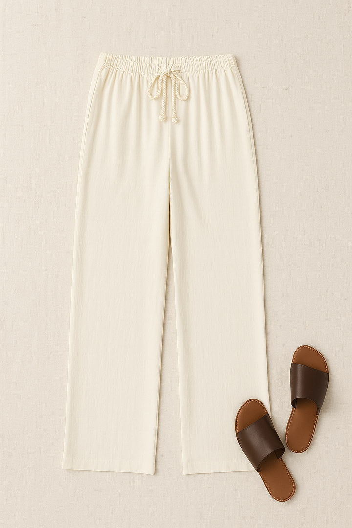 Women’s Pants – Drape Wide-Leg Style, High-Waisted & Flowing
