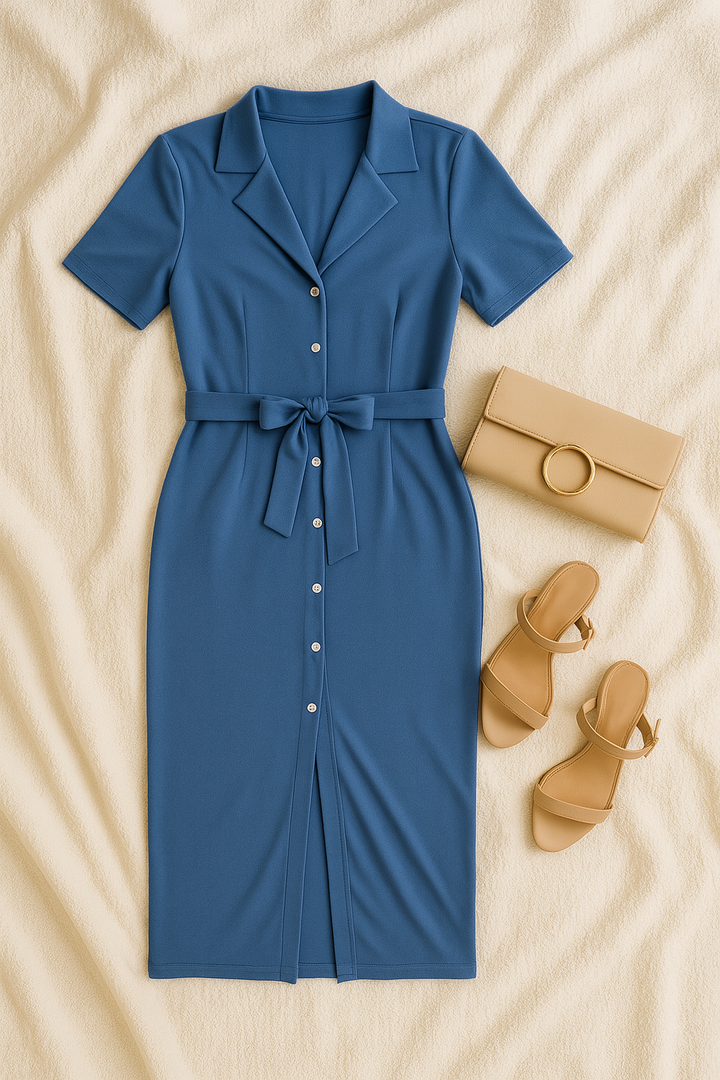 Women’s Shirt Dress – Lapel Style, Elegant & Breezy