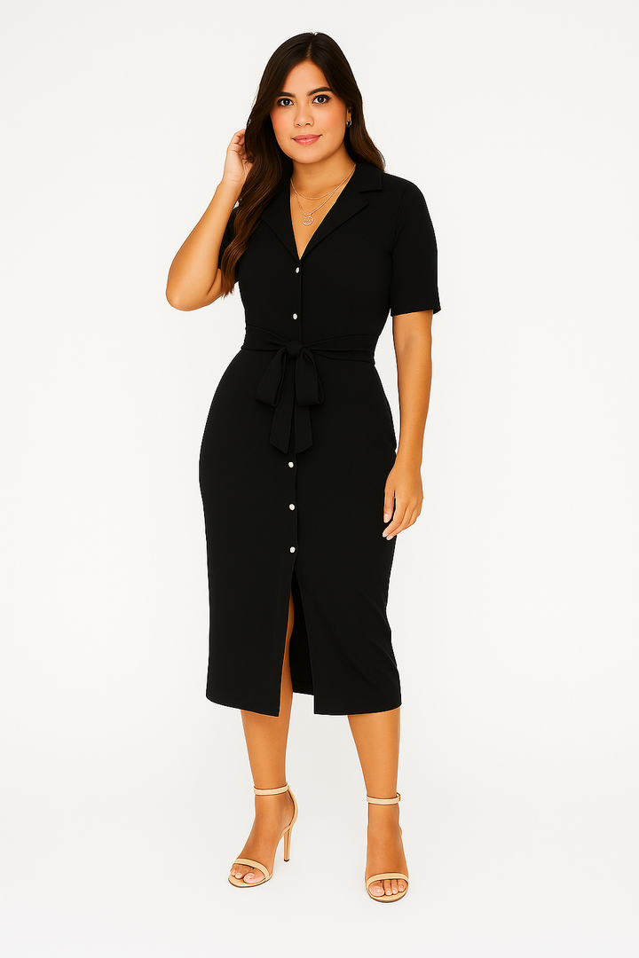 Women’s Shirt Dress – Lapel Style, Elegant & Breezy