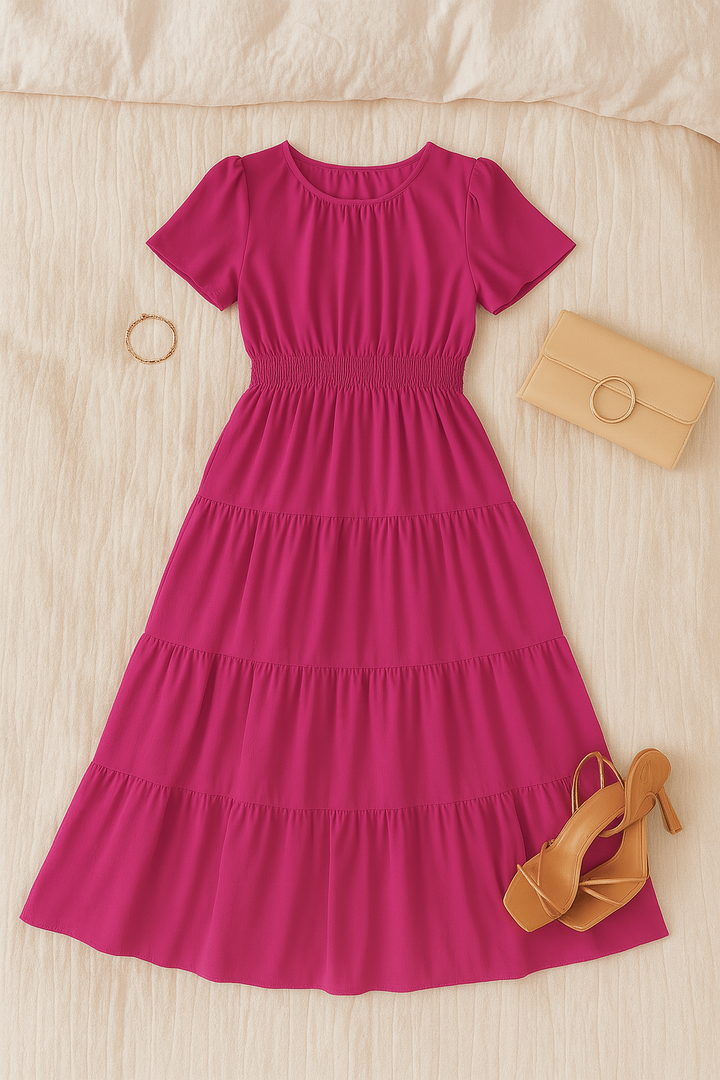 Women’s Maxi Dress – Smocked Vintage Style, Elegant & Flowy