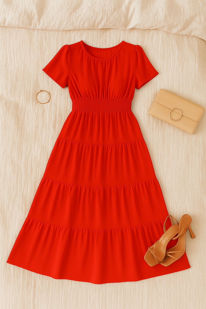 Women’s Maxi Dress – Smocked Vintage Style, Elegant & Flowy