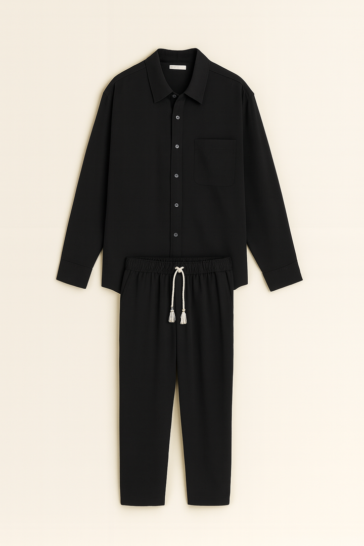Men’s Casual Set | Linen Shirt & Pants Relaxed