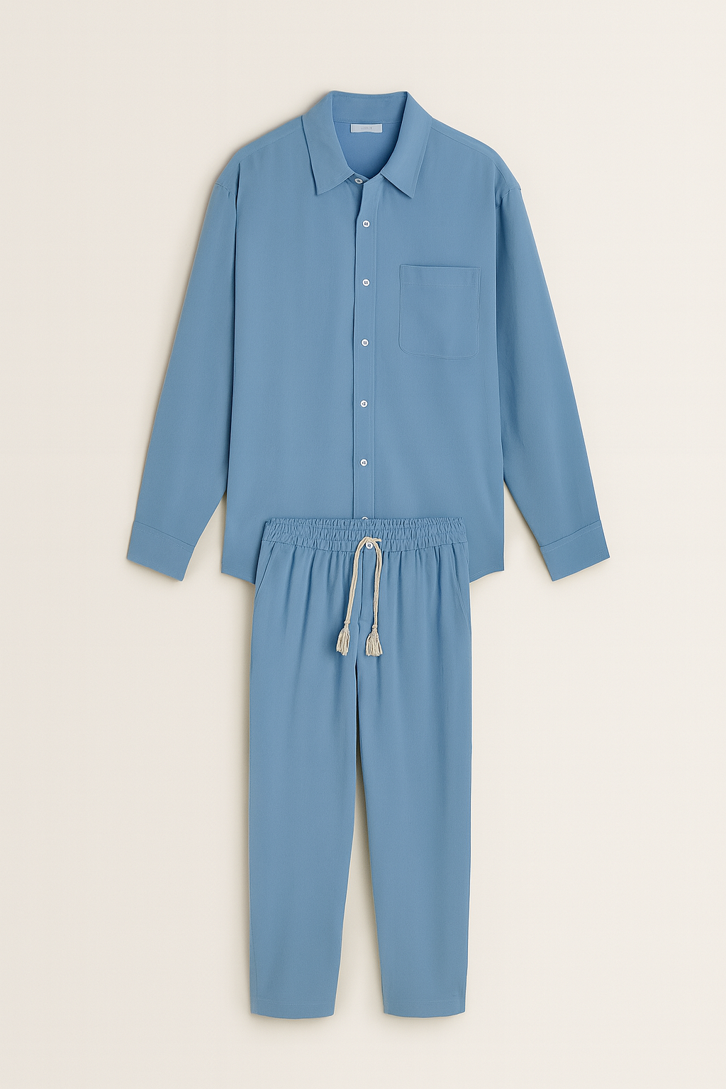 Men’s Casual Set | Linen Shirt & Pants Relaxed