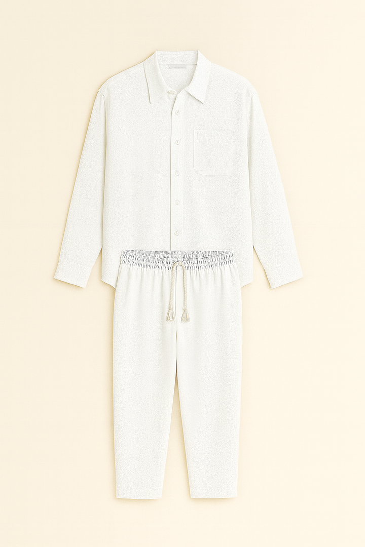 Men’s Casual Set | Linen Shirt & Pants Relaxed