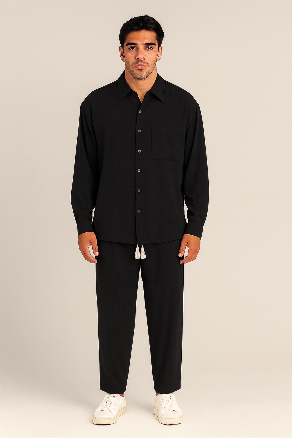Men’s Casual Set | Linen Shirt & Pants Relaxed