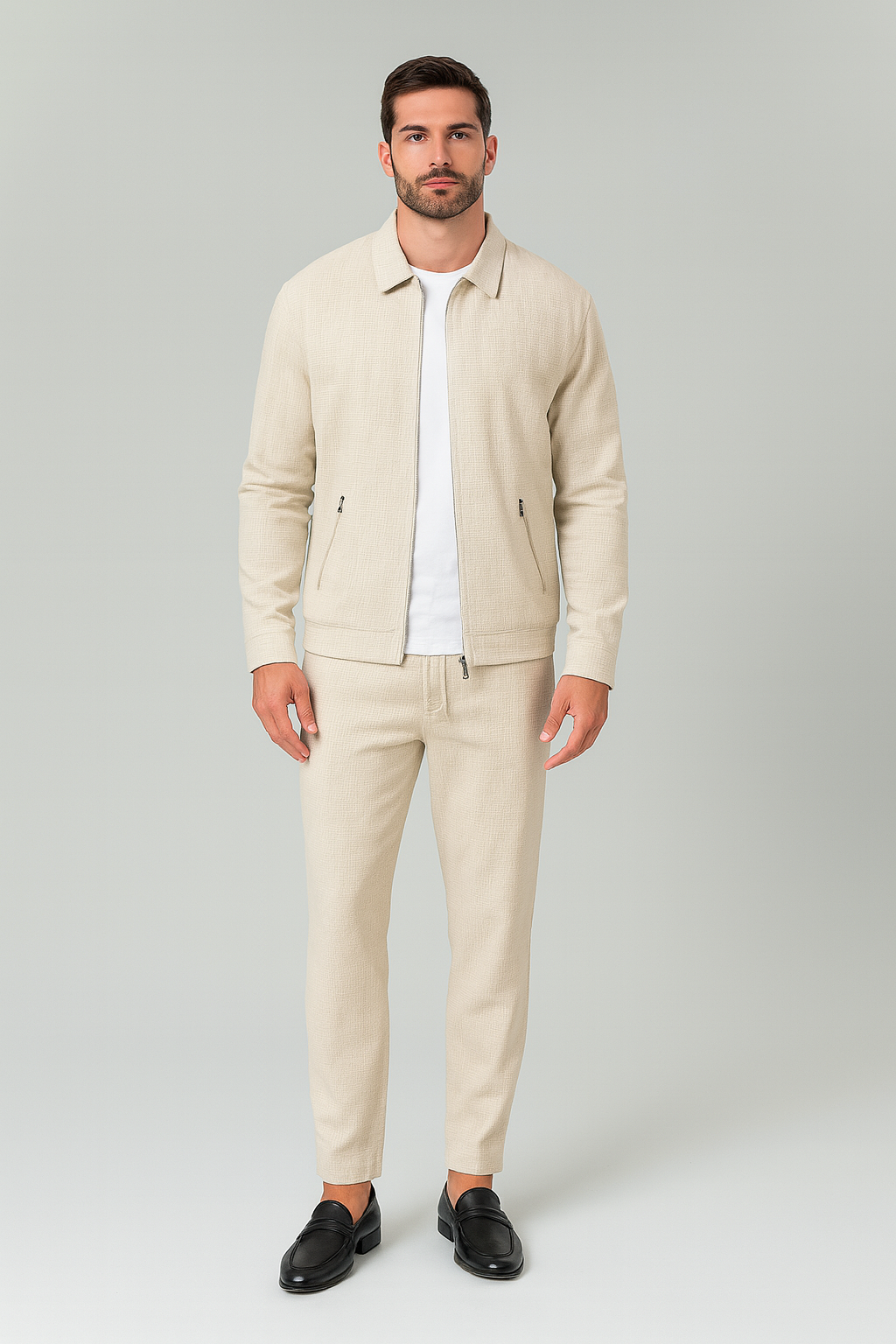 Men’s Matching Set | Polo Jacket & Pants Casual