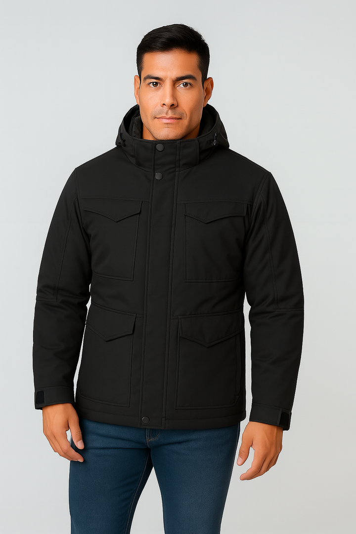 Men’s Jacket – Military Parka Look, Windproof & Thermal Warm