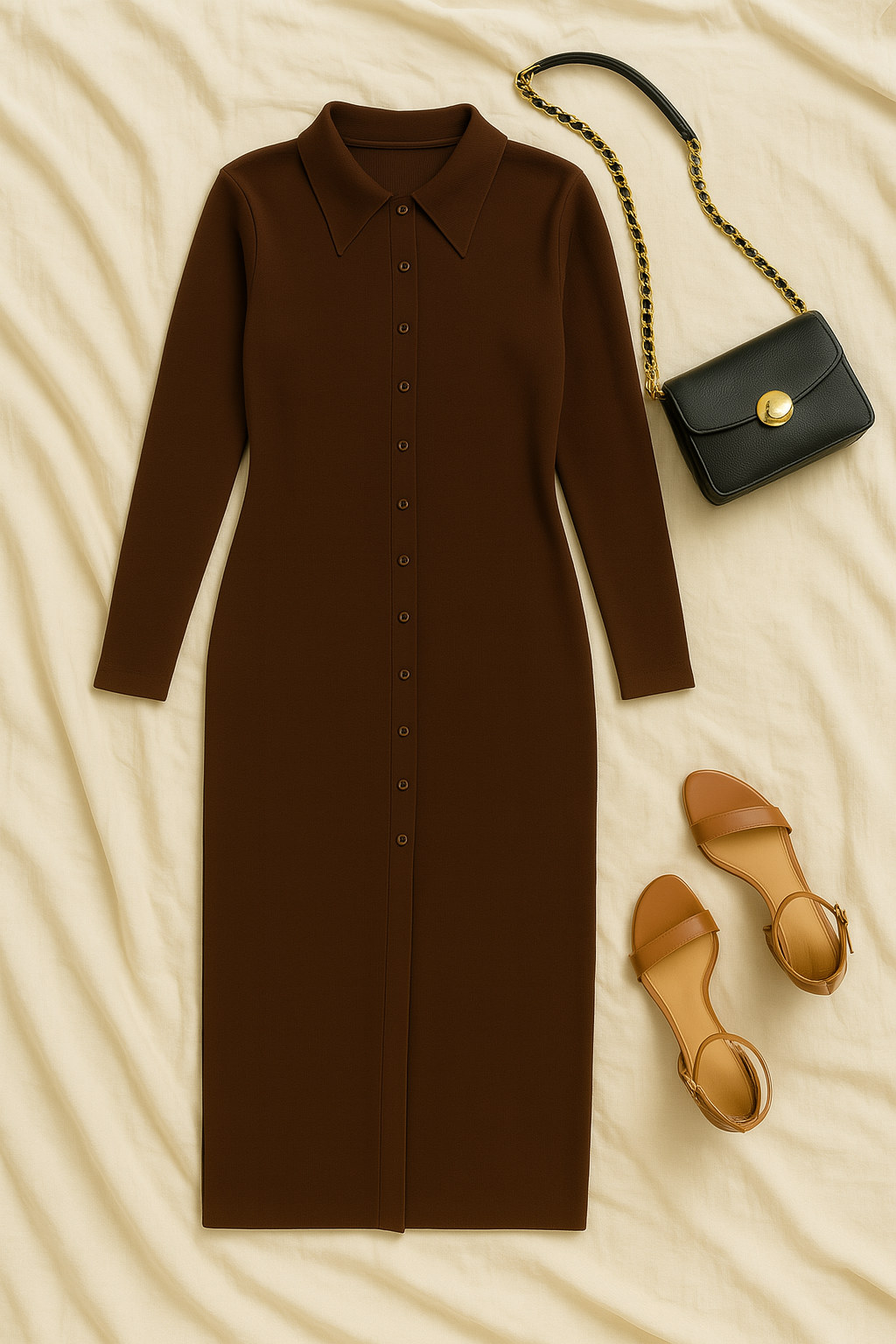Women’s Sweater Dress | Slim Fit with Lapel
