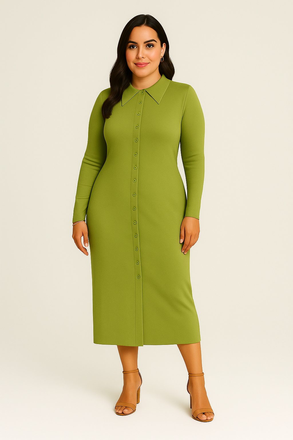 Women’s Sweater Dress | Slim Fit with Lapel