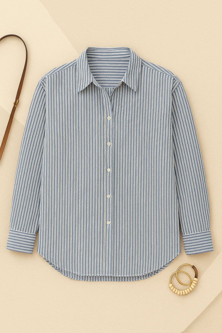 Women’s Button Down Shirt | Elegant V-Neck Lapel