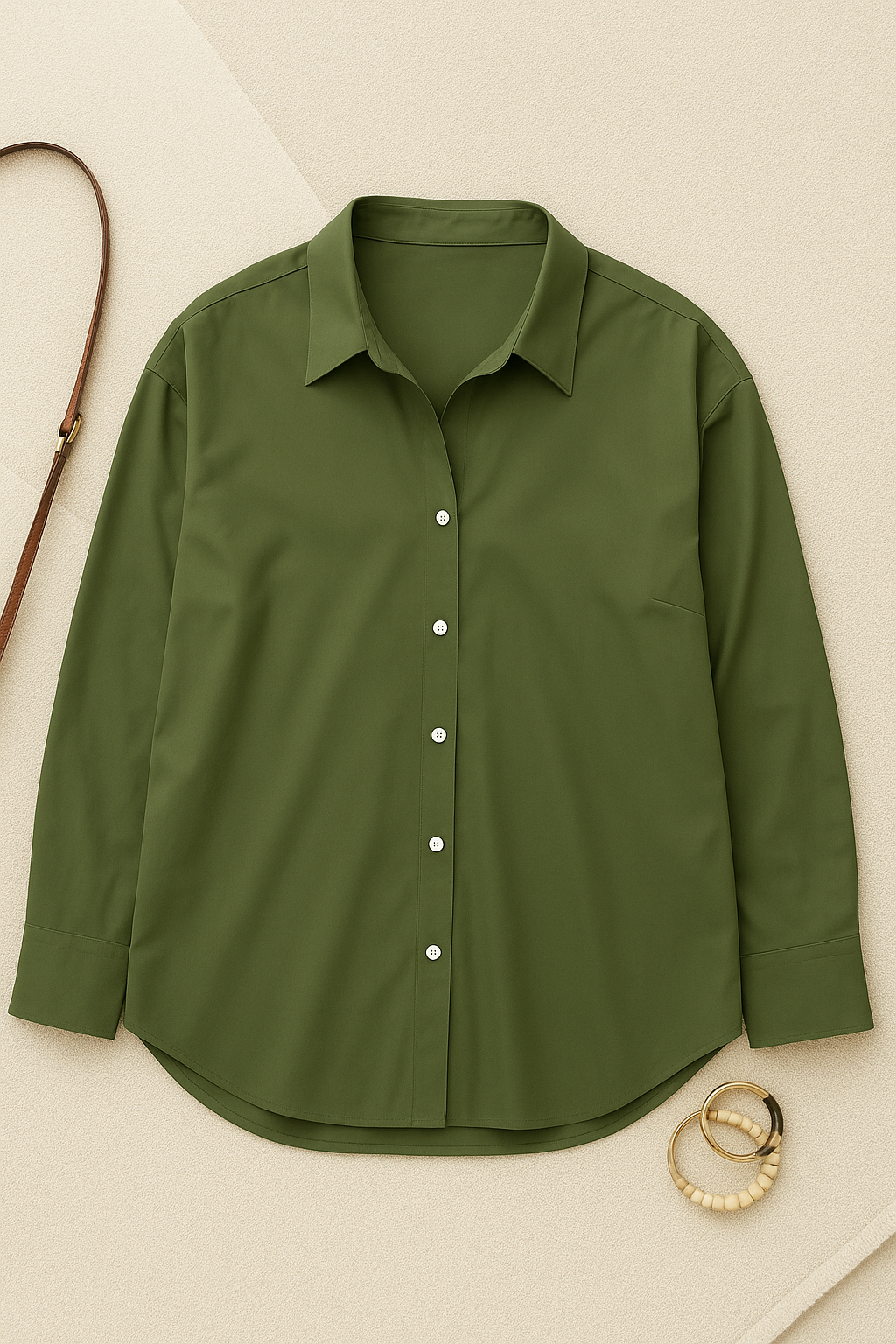 Women’s Button Down Shirt | Elegant V-Neck Lapel