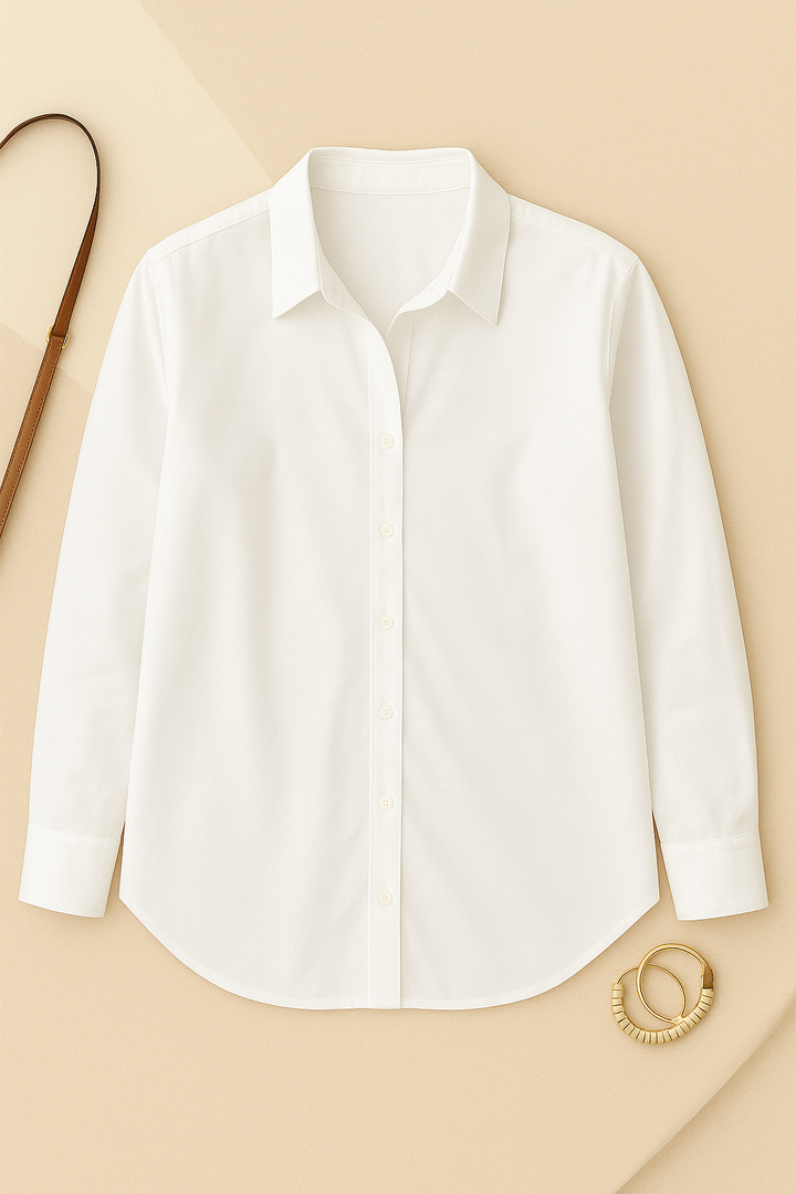 Women’s Button Down Shirt | Elegant V-Neck Lapel