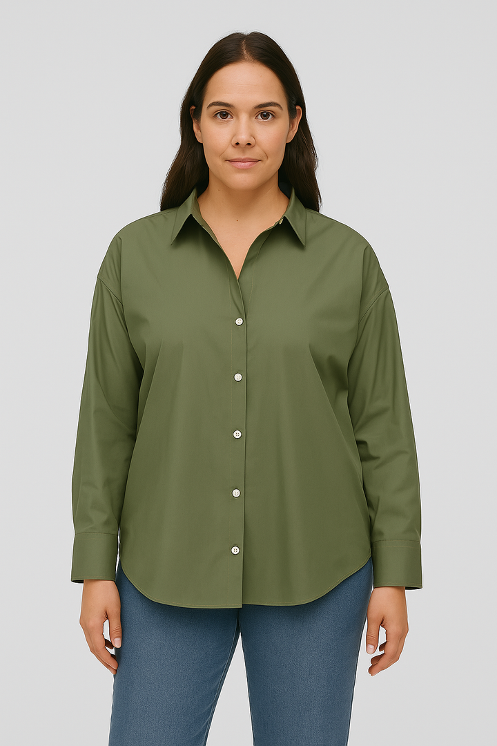 Women’s Button Down Shirt | Elegant V-Neck Lapel