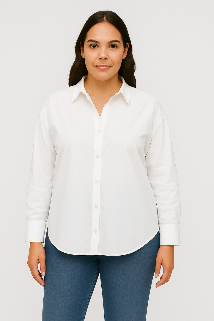 Women’s Button Down Shirt | Elegant V-Neck Lapel
