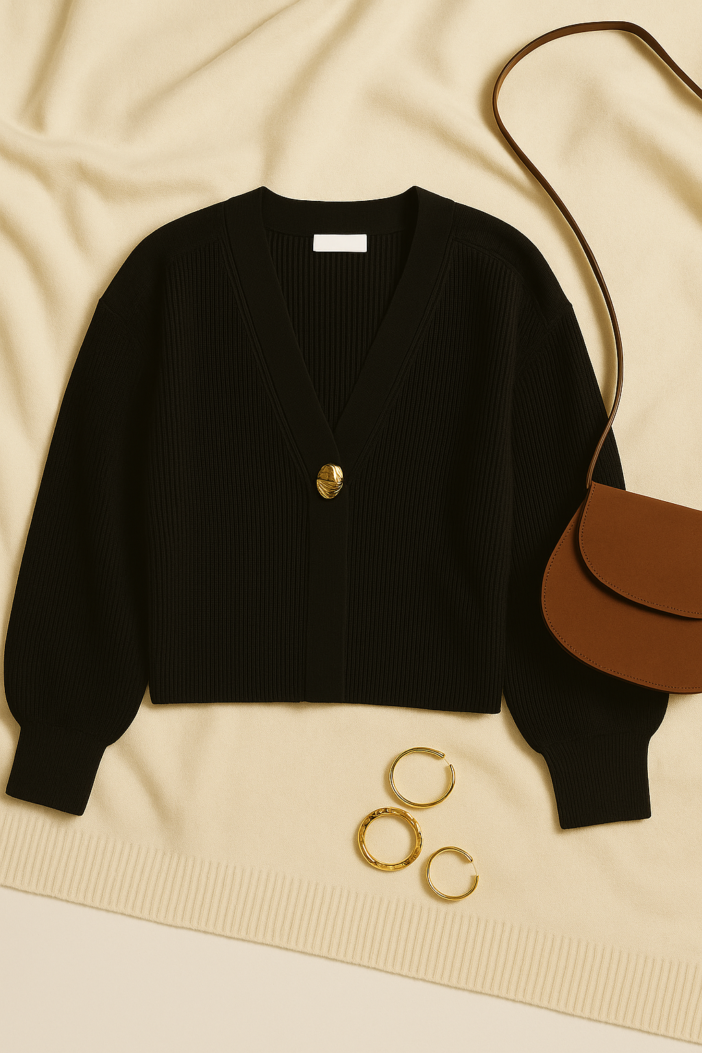 Women's cardigan – short & loose, elegant & warm
