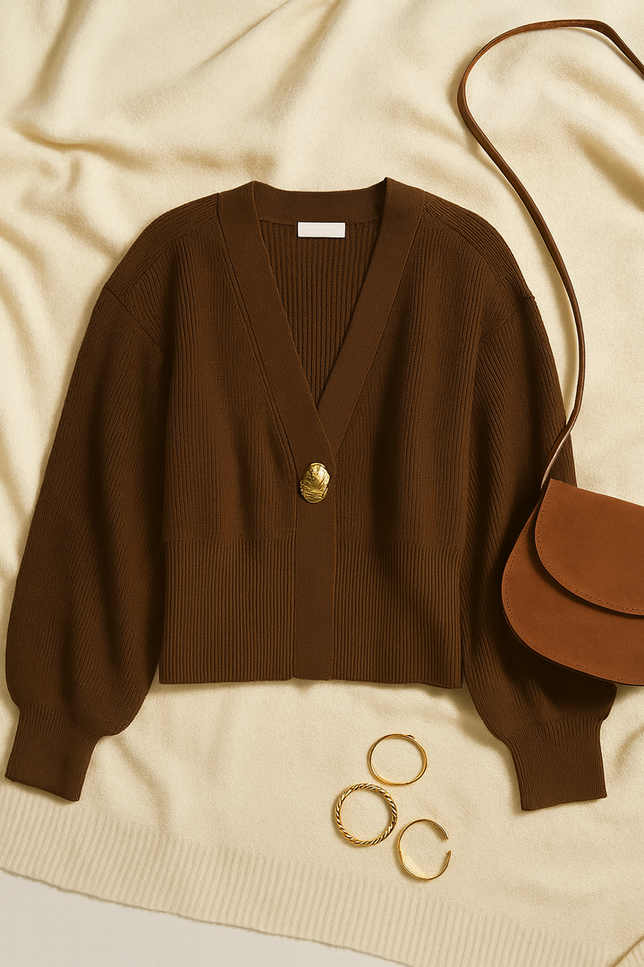 Women's cardigan – short & loose, elegant & warm