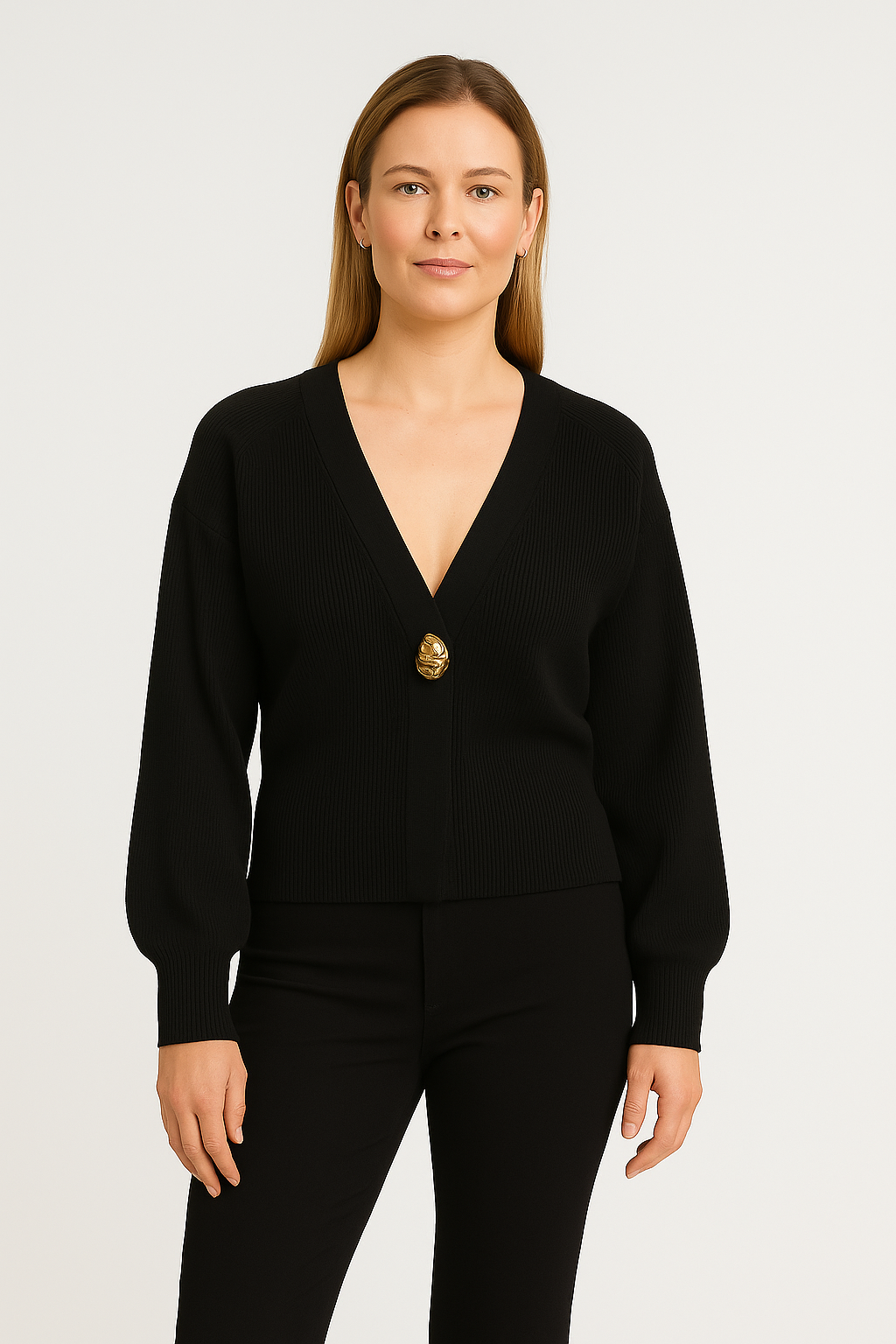 Women's cardigan – short & loose, elegant & warm