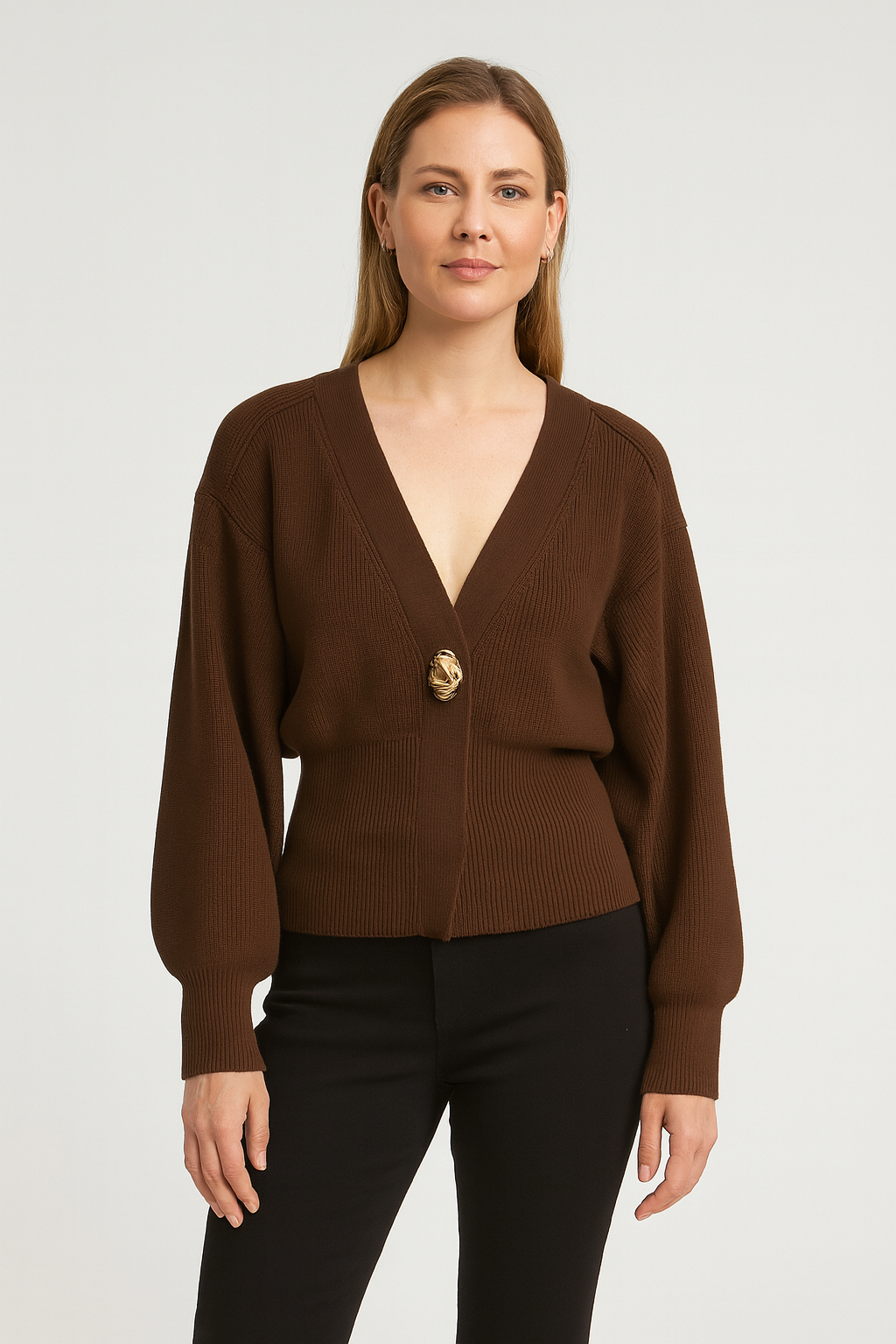Women's cardigan – short & loose, elegant & warm