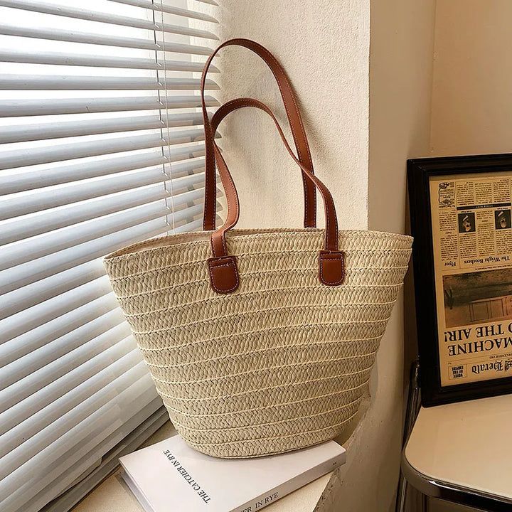 Woven Straw Summer Tote Bag