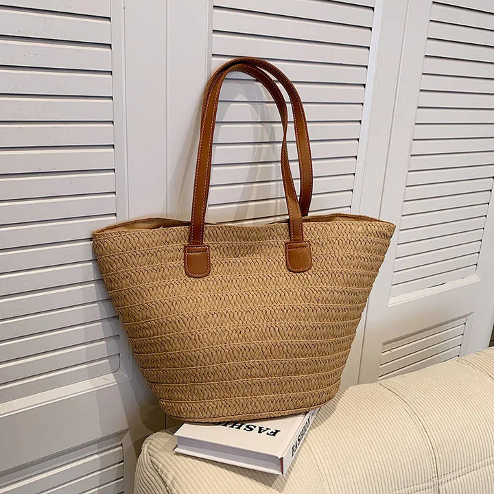 Woven Straw Summer Tote Bag