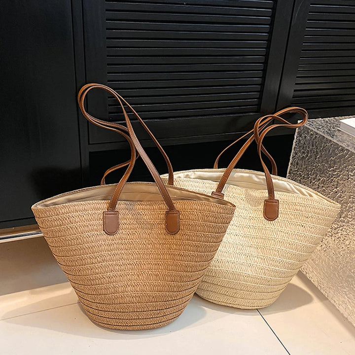 Woven Straw Summer Tote Bag