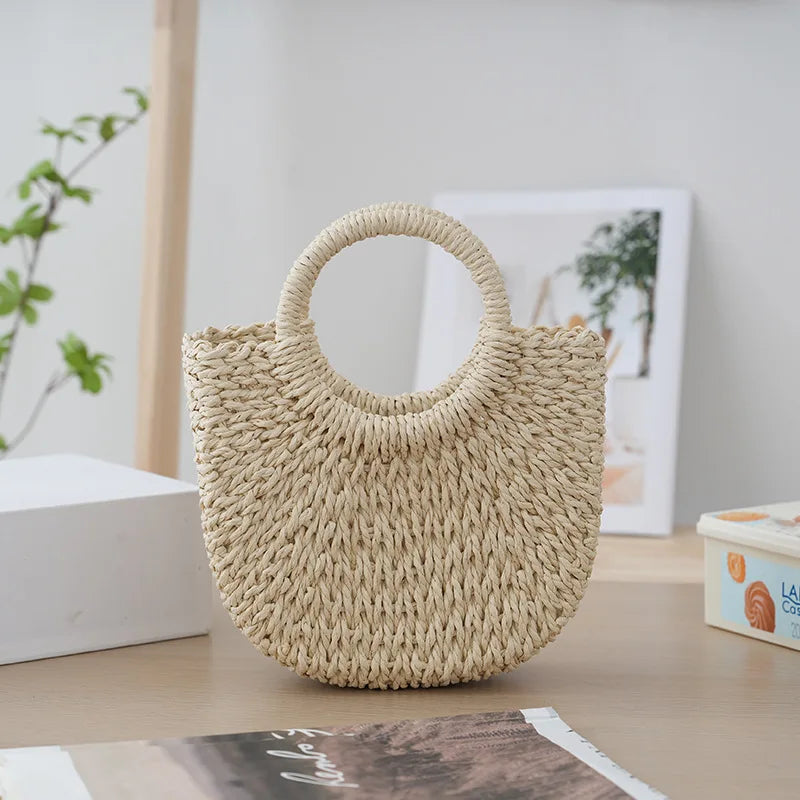 Moon Straw Handbag – Handmade Vintage