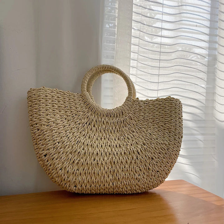 Moon Straw Handbag – Handmade Vintage