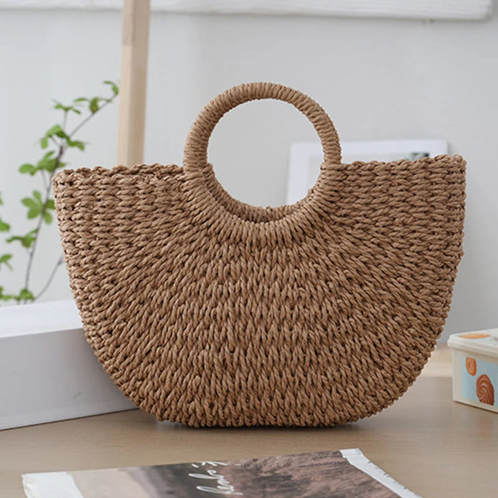 Moon Straw Handbag – Handmade Vintage