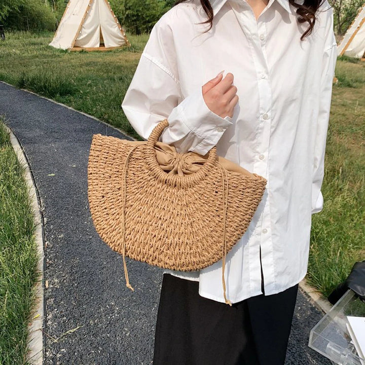 Moon Straw Handbag – Handmade Vintage