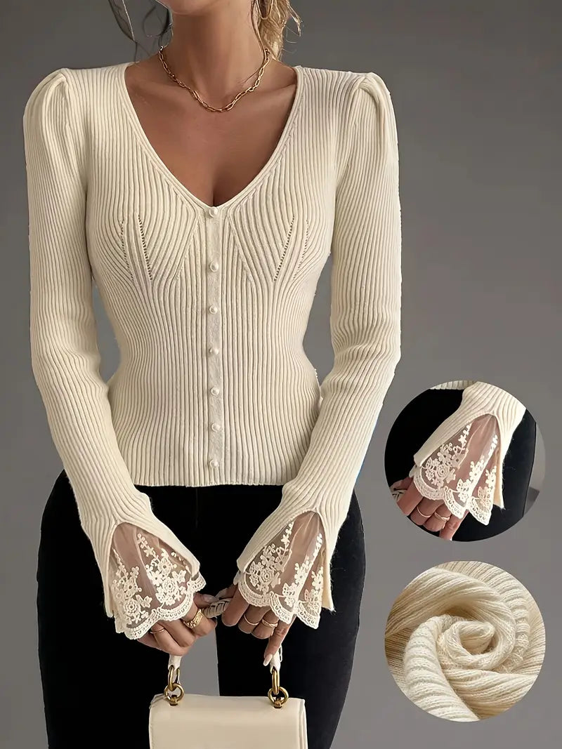 Skylar | Ribbed V-Neck Top